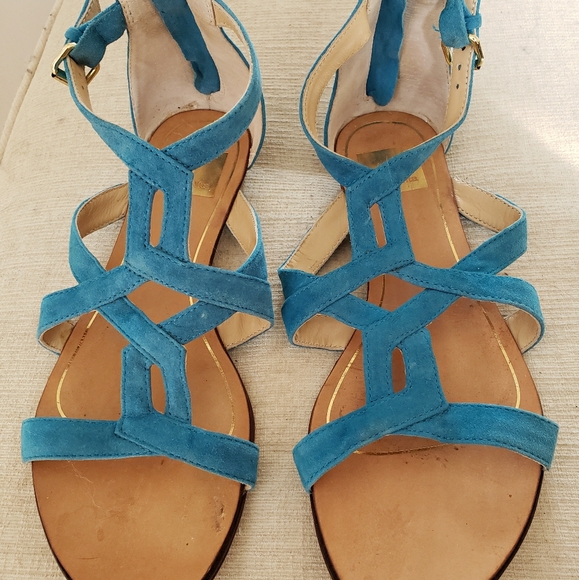 Shoes - Turquoise suede sandals